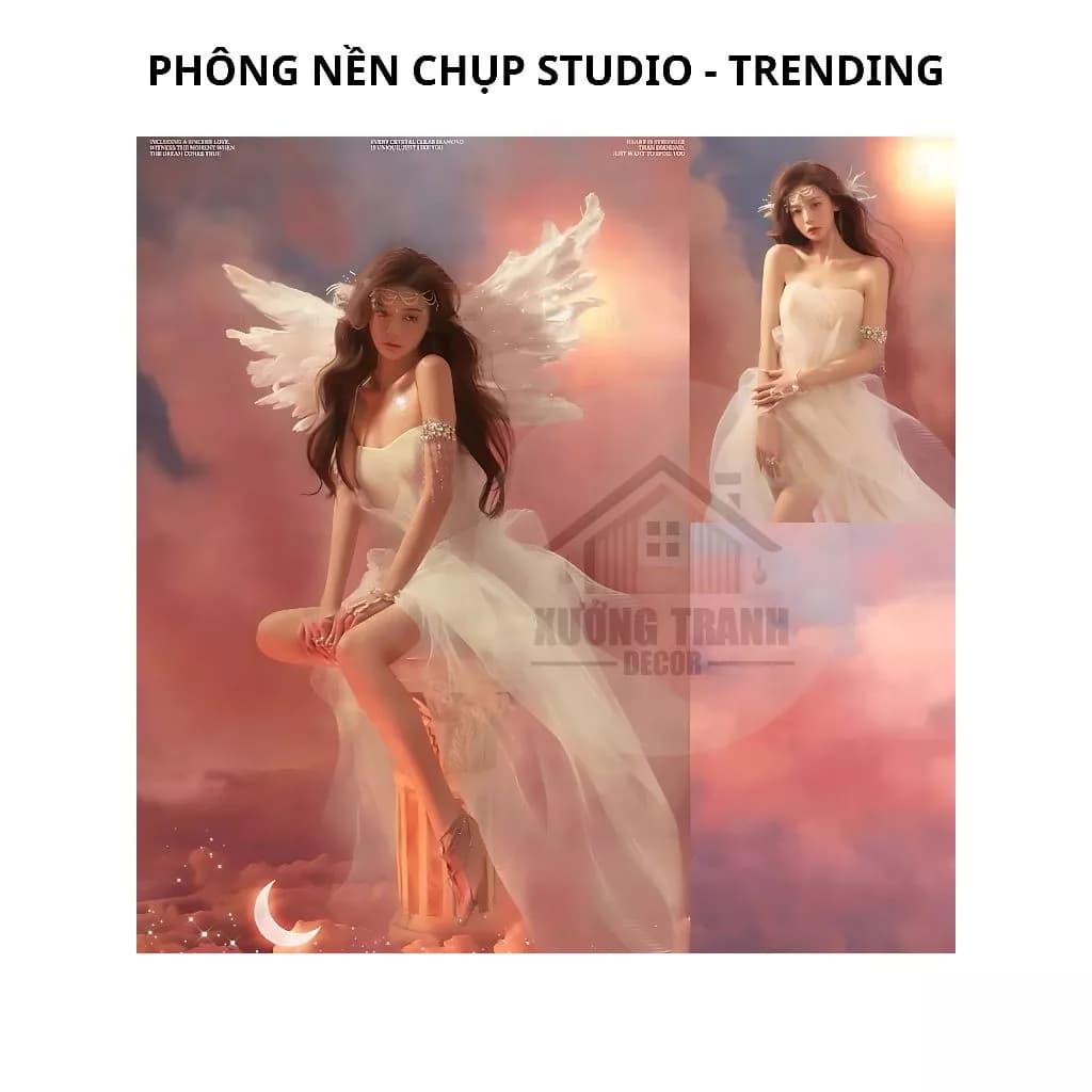 Phông backround Studio Chụp ảnh cánh tiên thiên thần, chất liệu vải Canvas cao cấp - XUONG TRANH DECOR