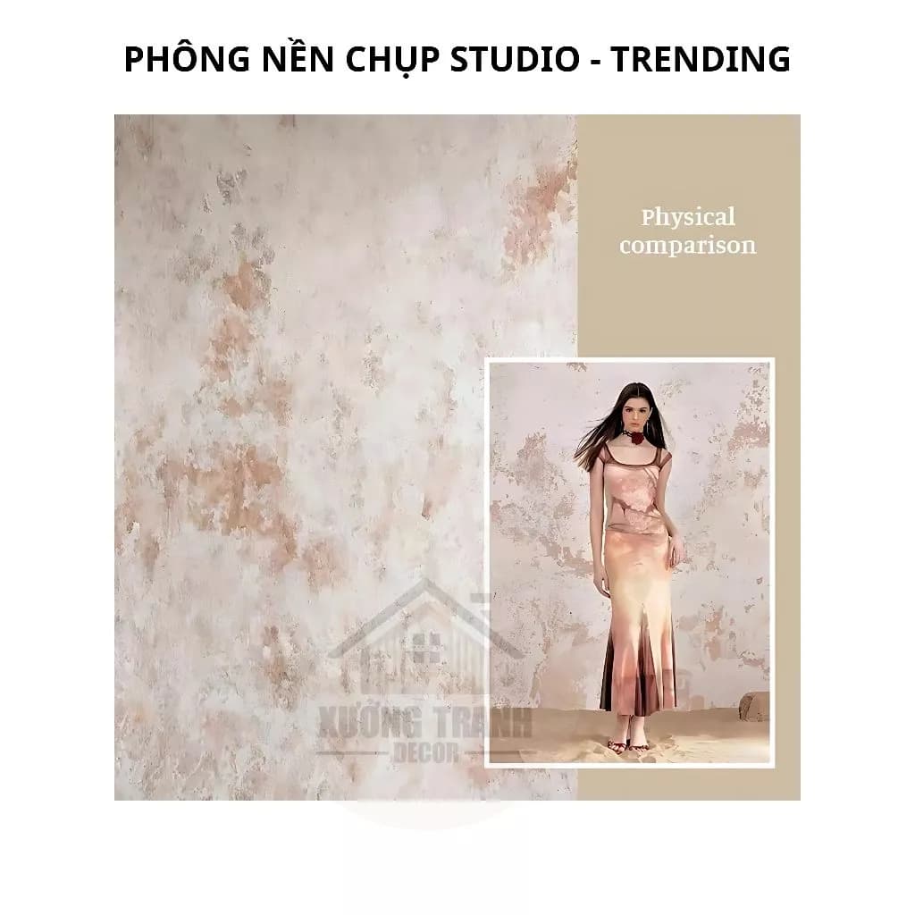 Phông backround Studio Chụp ảnh nền tường vintage - Chất liệu vải Canvas cao cấp - XUONG TRANH DECOR