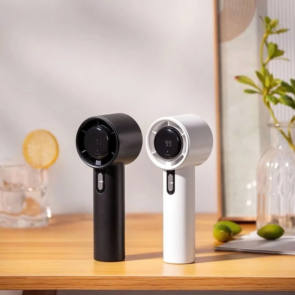 【Tặng Dây Đeo + Dây Sạc】Quạt Cầm Tay Turbo Tốc Độ Gió Cực Mạnh - Quạt Làm Mát Nhanh,Quạt tích điện mini pin cao 5000 mah