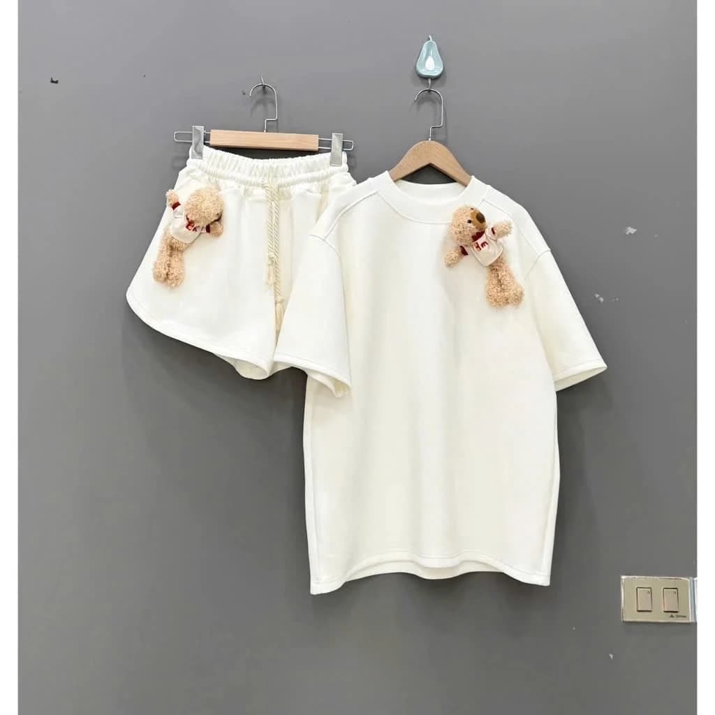 Sét Bộ Đùi  Nữ Trơn  Chất cotton  + Kèm 2 Gấu