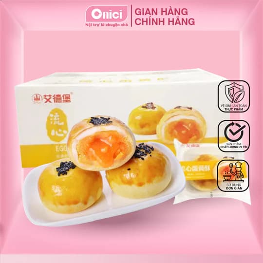Bánh trứng chảy thơm ngon Bếp Của Mẹ ONICI thùng bánh trứng muối 1kg 2,5kg