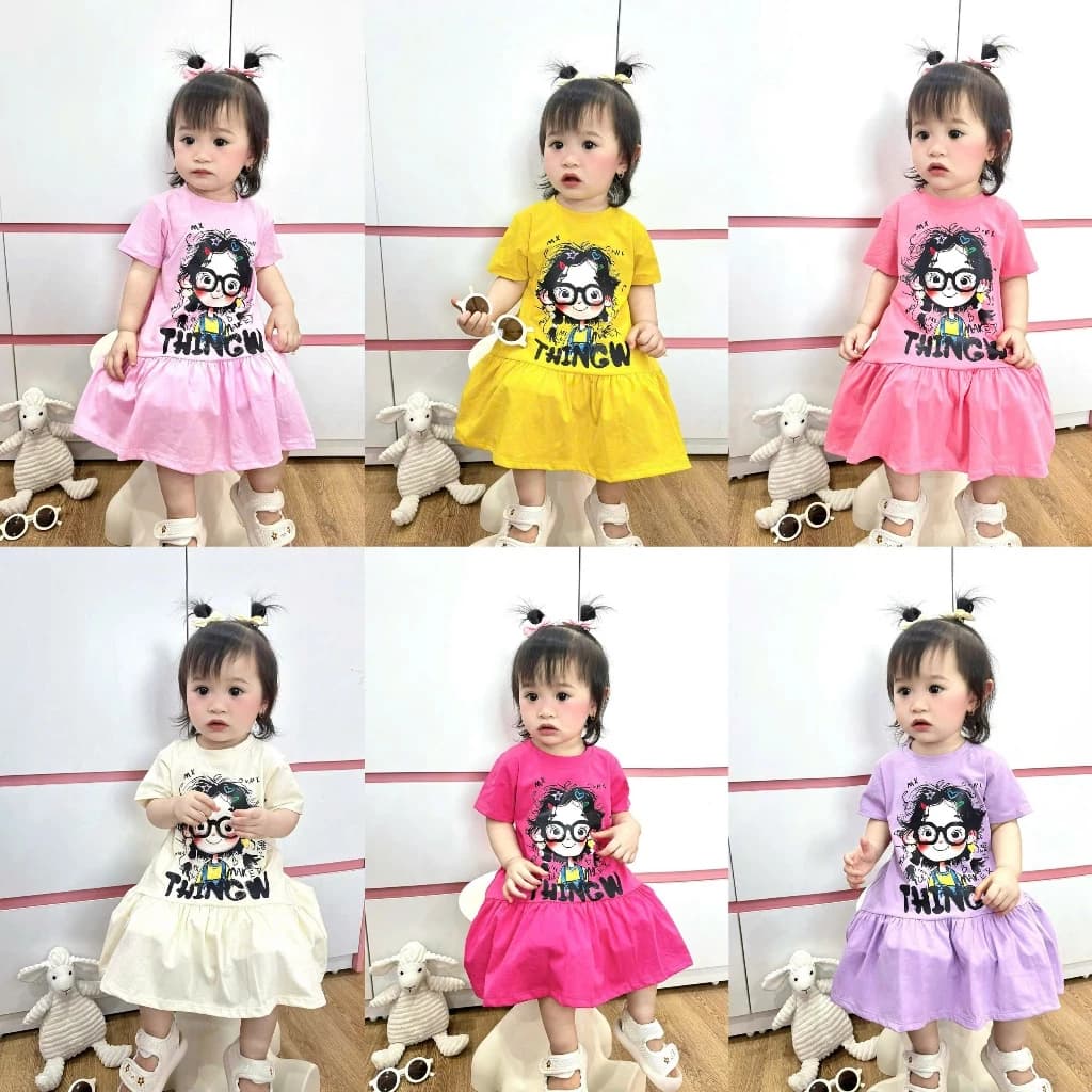 Váy đuôi cá cô bé tóc xù cho bé gái chất cotton