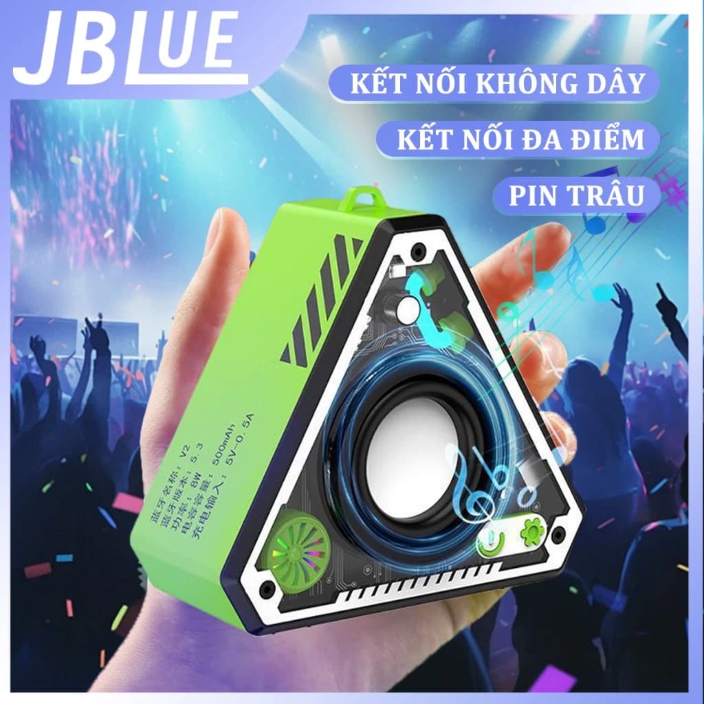 Loa Bluetooth JBLUE V2 - Kết Nối Chuỗi 2 Loa, Âm Thanh Stereo, Bass Mạnh, Loa di động