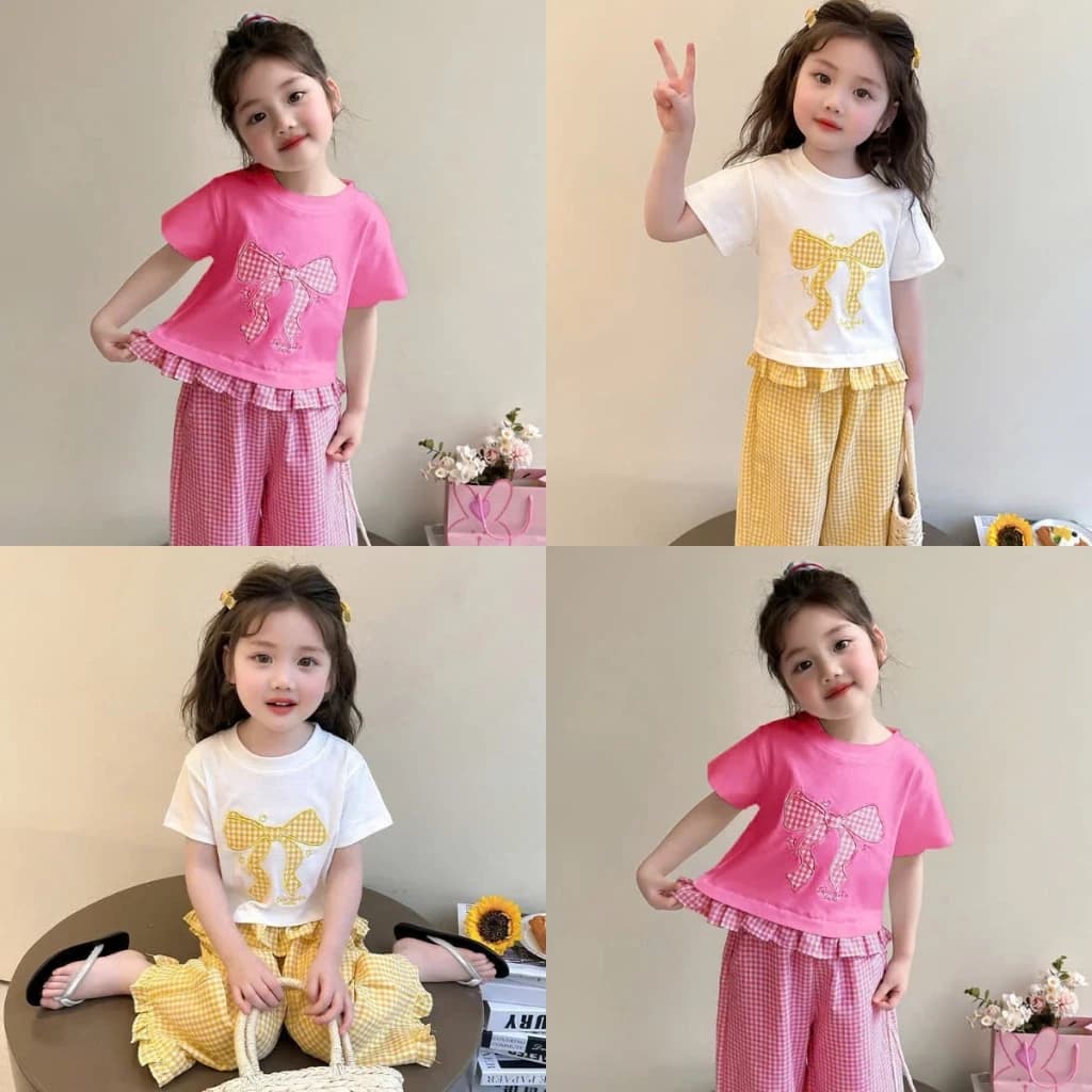 Bộ áo cộc quần dài dành cho bé gái từ 14-44kg mẫu STUDI.O chất liệu đẹp-SHOP KEN KIDS