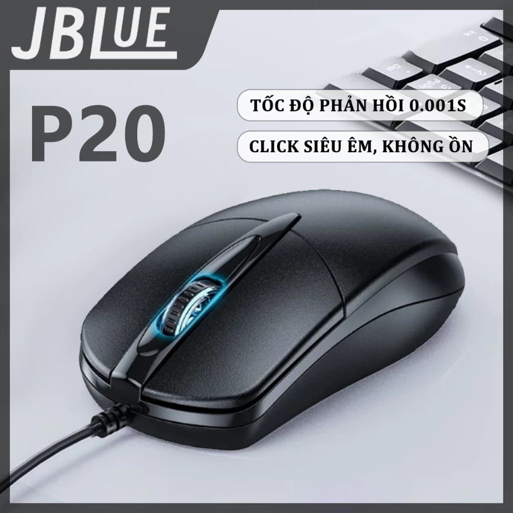 Chuột Có Dây JBLUE P20 - Siêu Êm DPI 1200 Chơi Game & Văn Phòng - Giá Rẻ