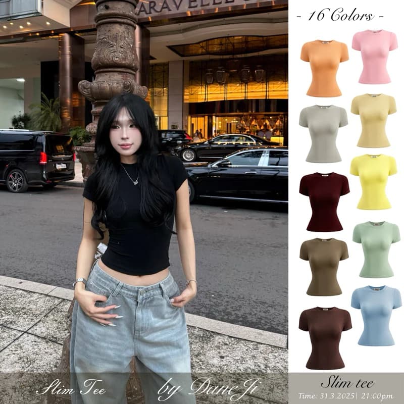 [ 𝐒𝐋𝐈𝐌 𝐓𝐄𝐄] Áo thun Baby Tee DANEJI Siêu Ôm body, thun tăm lạnh chất co dãn
