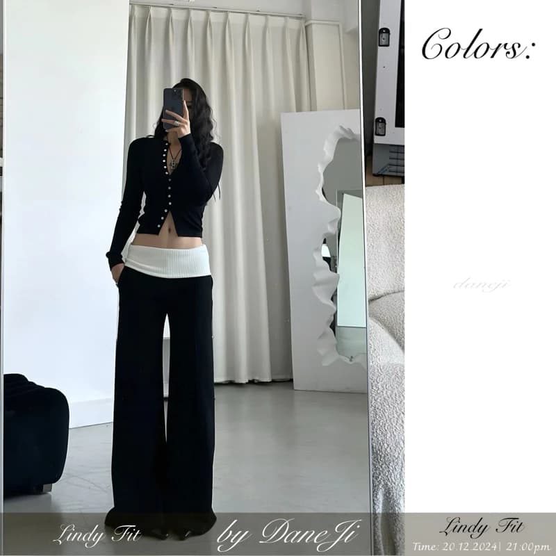 [ 𝐋𝐈𝐍𝐃𝐘 𝐅𝐈𝐓 ] Set áo thun tay dài thu đông - Quần ống rộng nỉ bông line gập [ ĐỌC KĨ MÔ TẢ ]