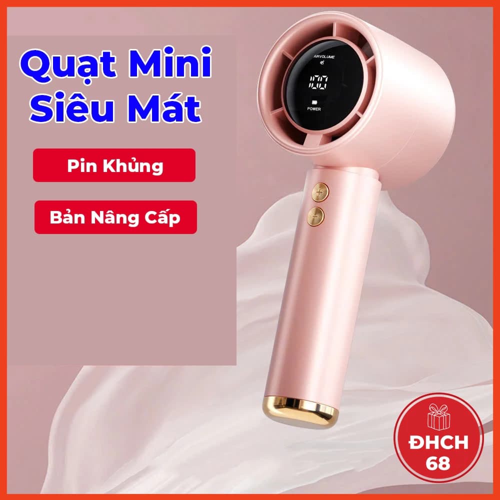 Quạt mini cầm tay M2 5000mAh di động có thể sạc gió mạnh 100 tốc độ turbo phản lực màn hình hiển thị pin