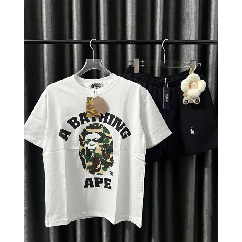 [Tổng Hợp] Mẫu Áo Thun Bape Vải Cotton 2 Chiều Dày Dặn Form Rộng Unisex Nam Nữ