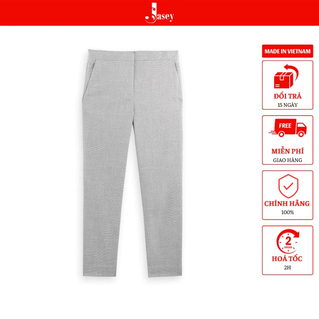 Quần dài nữ  dáng ôm, quần âu nữ màu ghi chuẩn size mã 3501