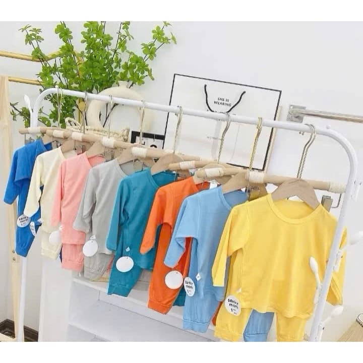 QUẦN ÁO TRẺ EM - COM BO 3 BỘ DÀI TAY THN LẠNH TRƠN CHO BÉ TRAI BÉ GÁI 5-15KG