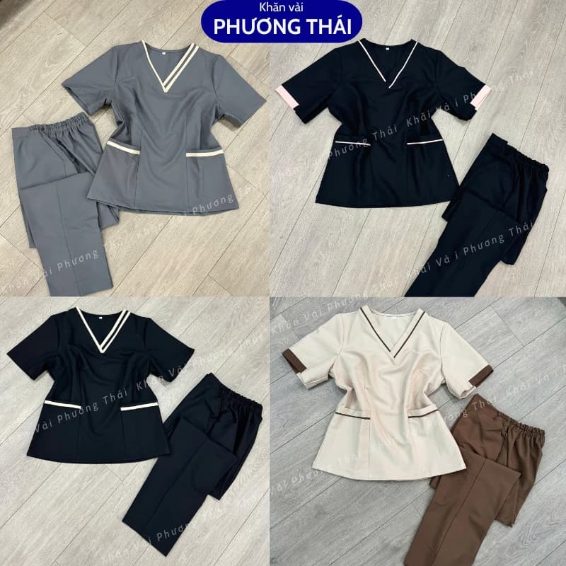 Đồng phục spa HÀNG SẴN, đồng phục ktv - chất cotton lạnh, đủ size