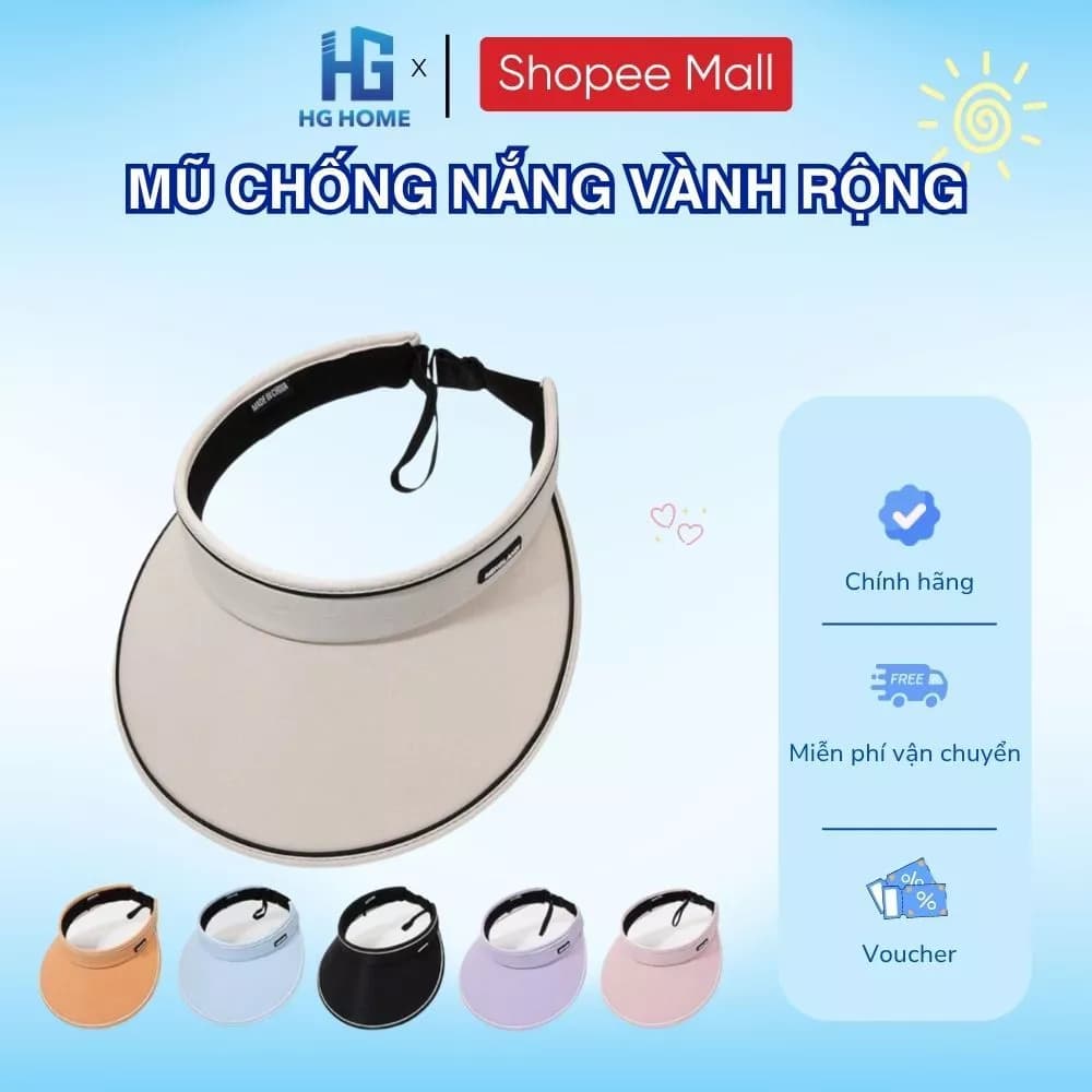 Mũ Chống Nắng Vành Rộng HGHOME Chống Tia UV Thiết Kế Nhỏ Gọn, Sang Trọng, Trẻ Trung, Năng Động