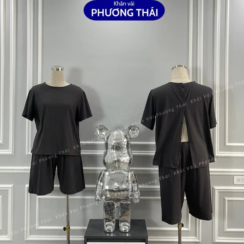 Bộ quần áo xông hơi trị liệu nam nữ, bộ xông hơi massage spa, đông y chất cotton mềm thấm hút tốt