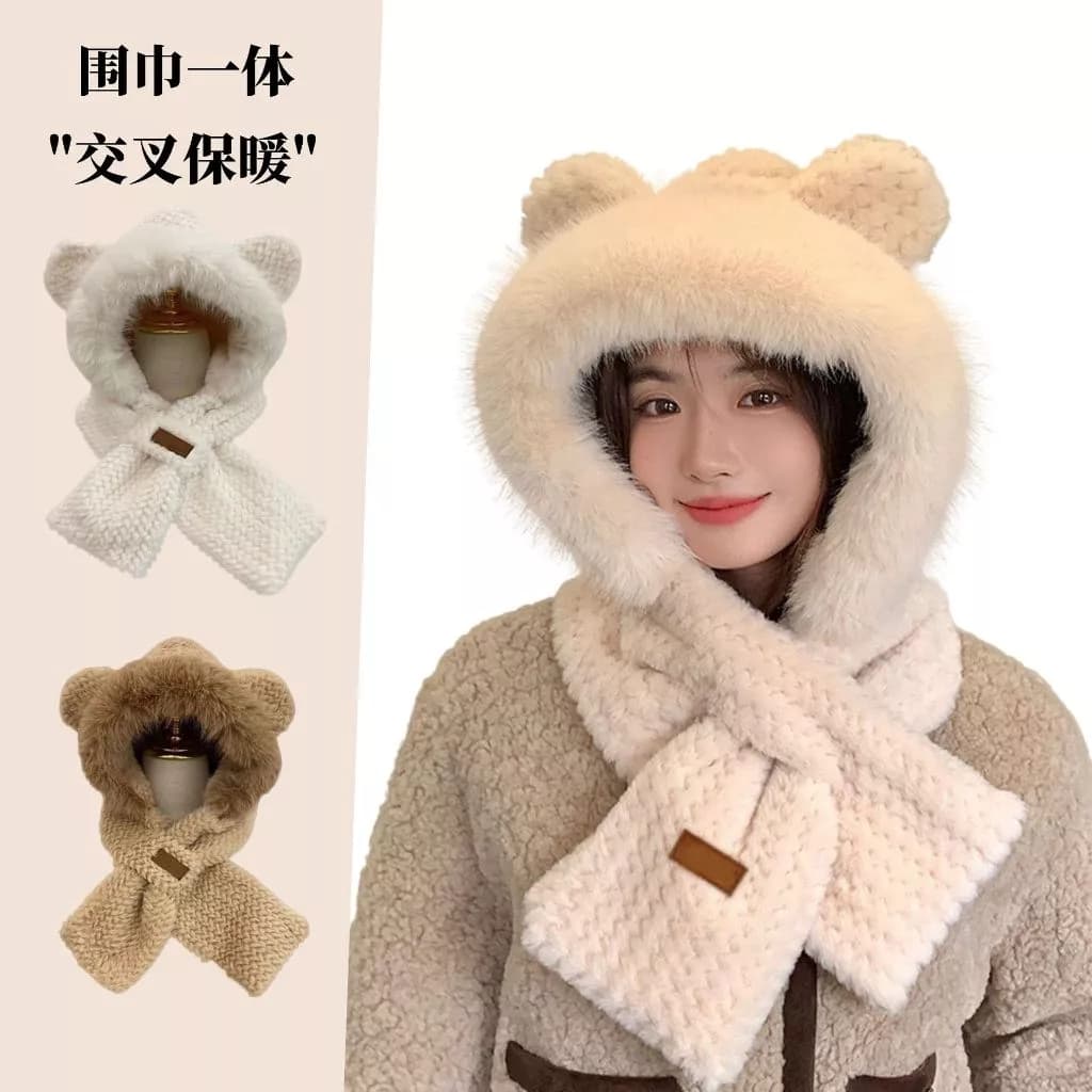 Mũ len tai gấu cute chất dày dặn ấm tai ấm cổ cho mùa đông không lạnh, mũ len thời trang