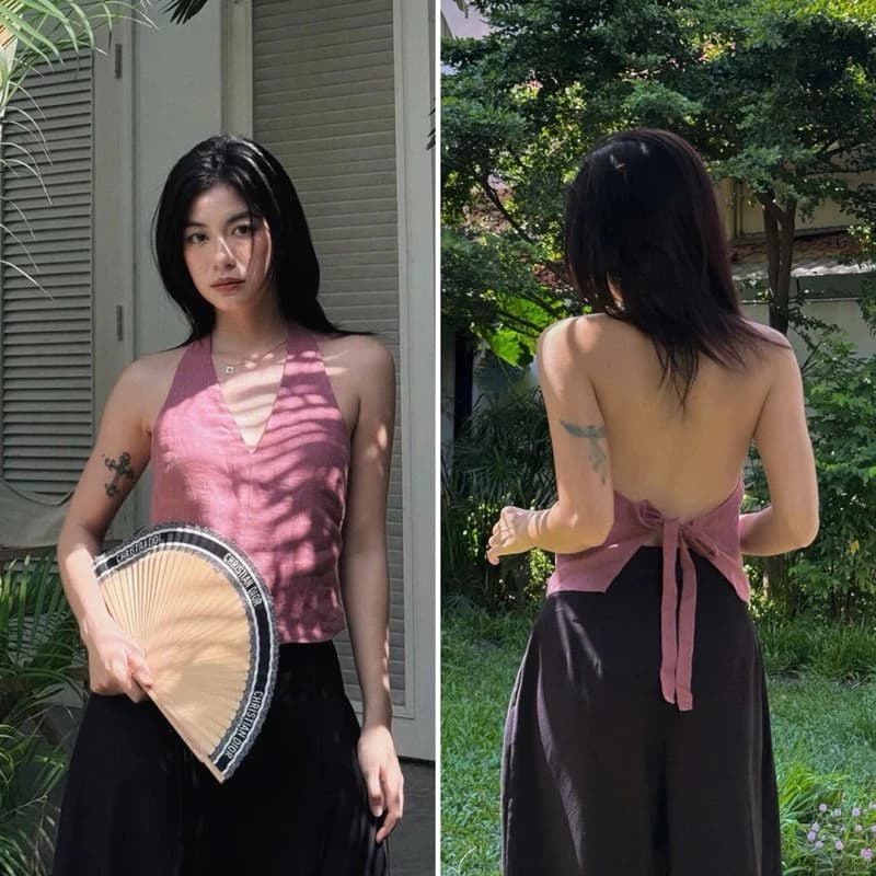 [Mya house] Áo yếm linen cột dây lưng YEMI TOP