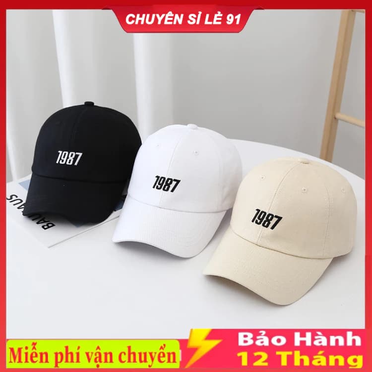 Mũ lưỡi trai thêu 1987 , nón kết thời trang nam nữ unisex phong cách Hàn Quốc giá rẻ