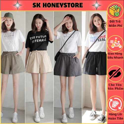 Quần đùi nữ vải thô mềm mại MS1392 💘 Quần short nữ