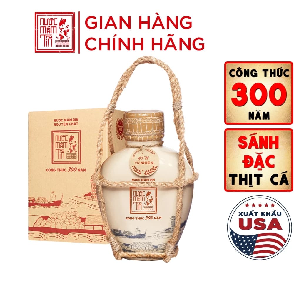 [Loại Đặc Biệt] Nước mắm Tĩn nhãn xưa độ đạm 41N 500ml rin nguyên chất truyền thống sạch