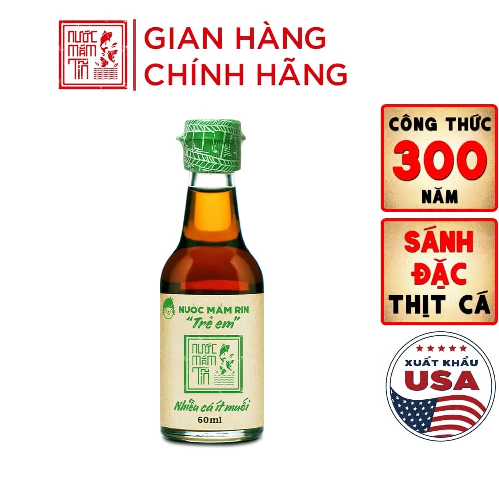 [42N - 60ml] 01 Chai nước mắm tĩn trẻ em cho bé ăn dặm độ đạm 42 nhiều cá ít muối kích thích vị giác
