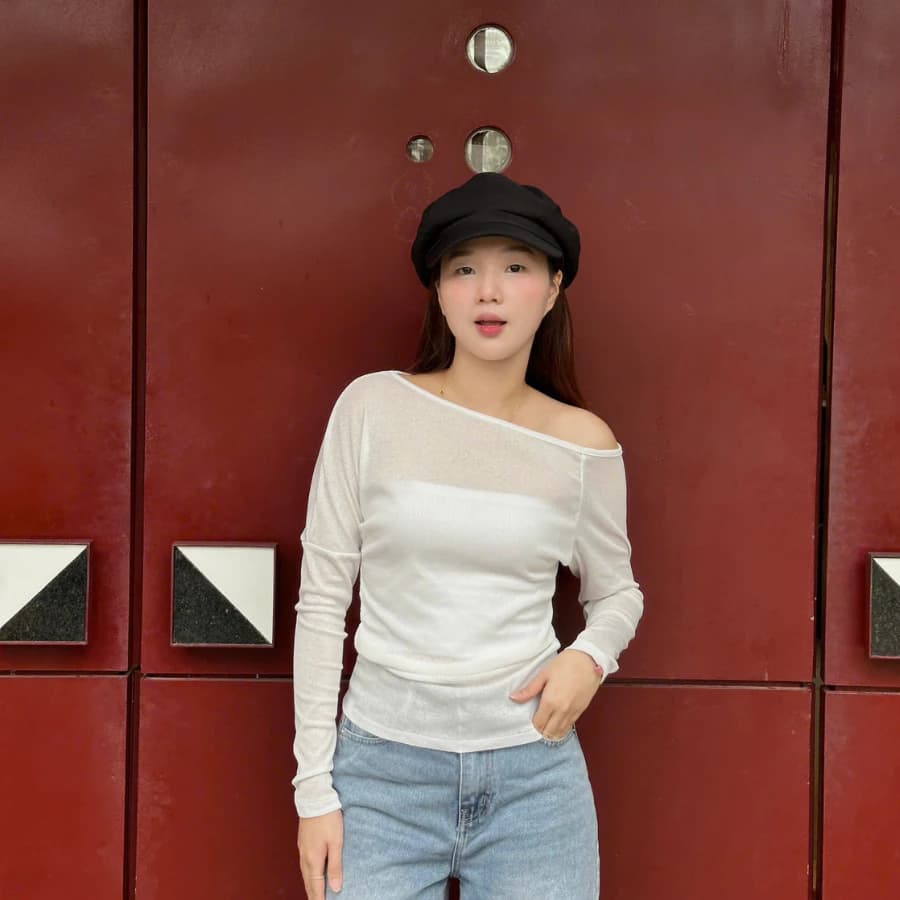 Áo Thun Nữ Dài Tay Xuyên Thấu Có Kèm Áo Ống