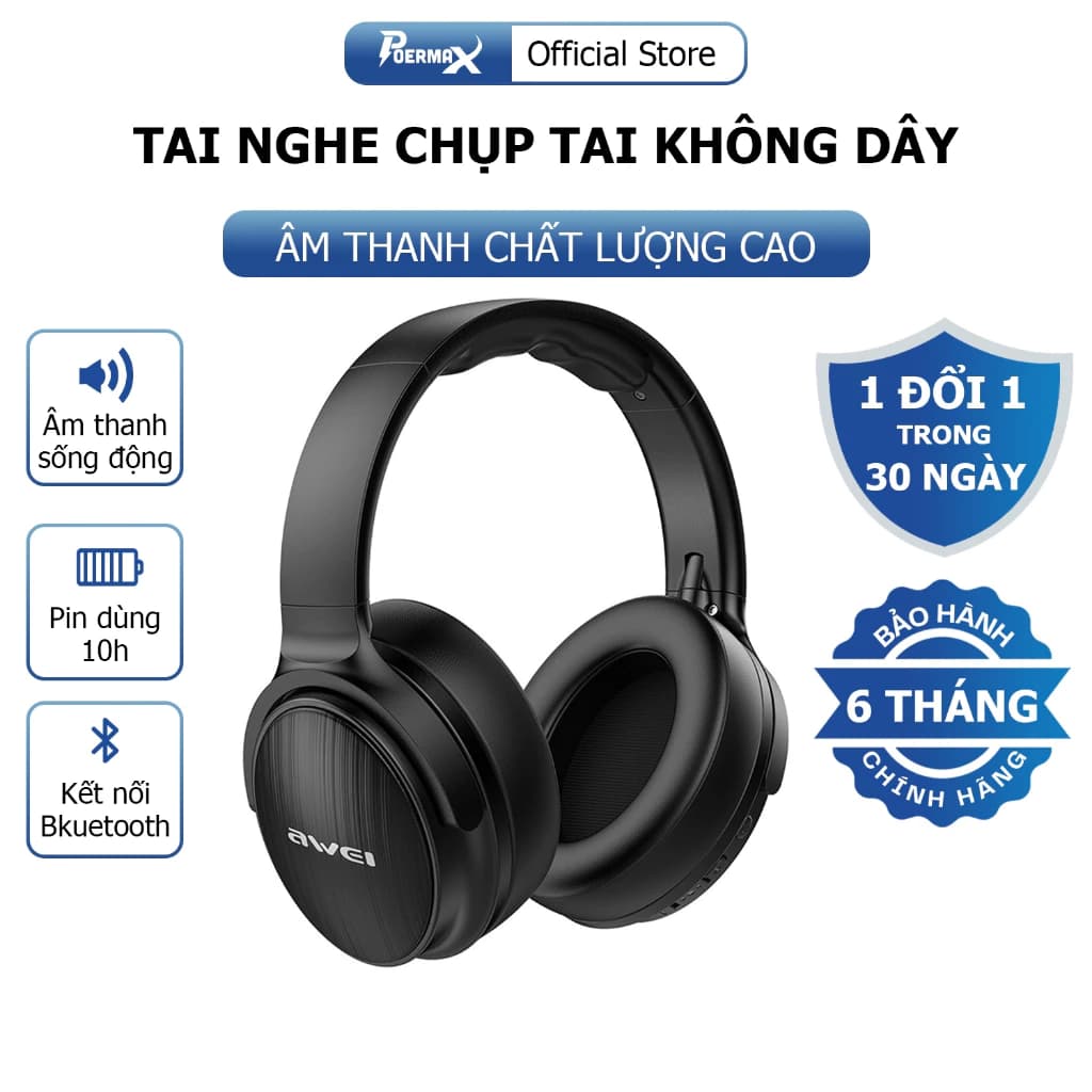 Tai nghe chụp tai không dây A780 âm thanh chất lượng cao, mic rõ nét