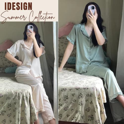 Đồ bộ Pijama nữ ngủ áo cộc quần dài chất lụa cao cấp có đủ size mẫu mã đa dạng