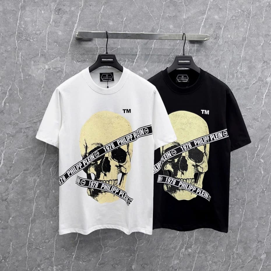 Áo Phông Nam Philip plein Áo Thun Nam Philip Chất Cotton Mặc Cực Mát Cao Cấp  Co Dãn Thoáng Mát mặc nhà đi chơi boy phố