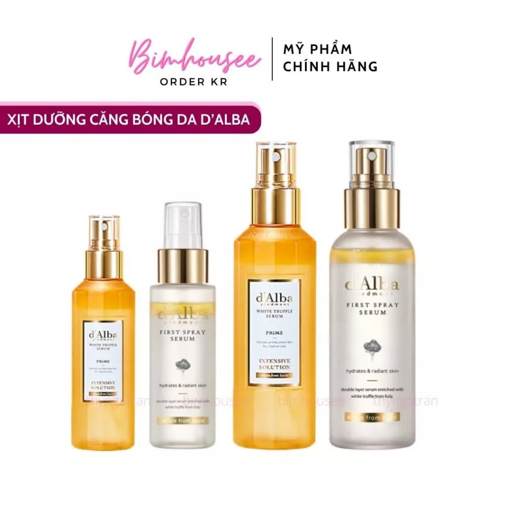 Serum Xịt dưỡng Căng Bóng D'Alba Dalba First Spray White Truffle Prime ATO WATER LOTION 50ml 100ml