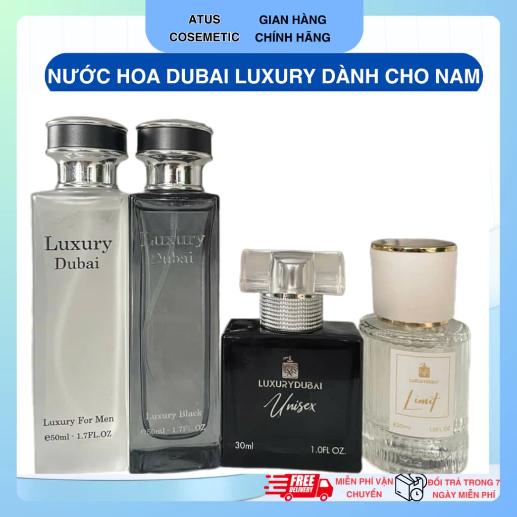 Nước hoa LUXURY DUBAI Dành cho nam, lưu hương lâu, mùi thanh lịch, nam tính mạnh mẽ