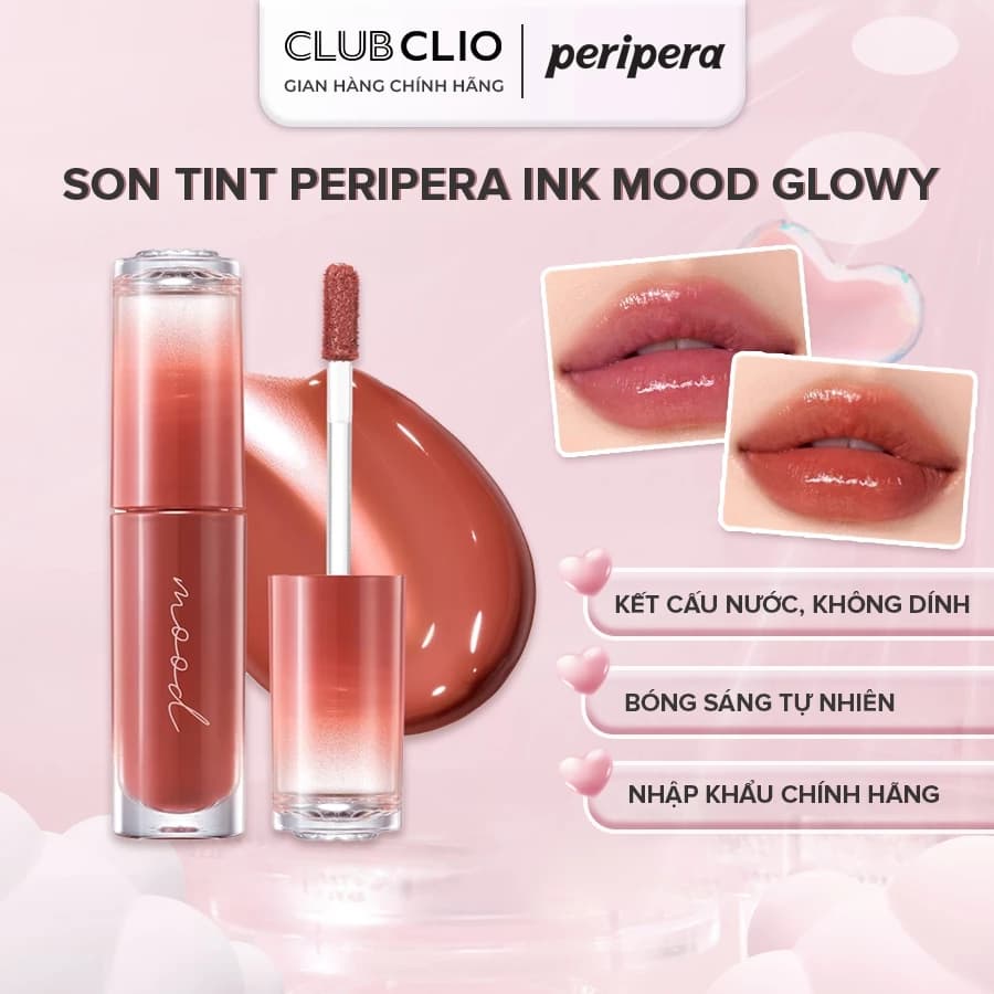 Son Tint Bóng Peripera Ink Mood Glowy Tint 4g / 0.14oz Căng Bóng Rạng Rỡ Hàng Chính Hãng