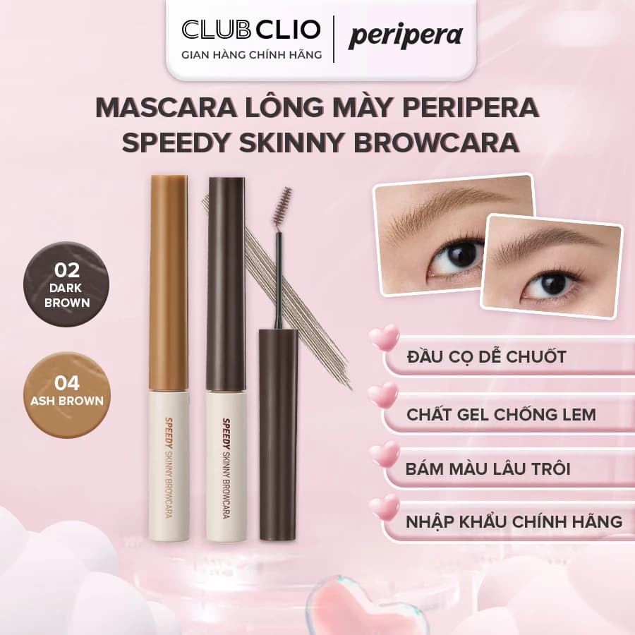 Mascara Lông Mày Peripera Speedy Skinny Browcara 	3g / 0.10oz Định Hình Chân Mày Kháng Nước Lâu Trôi