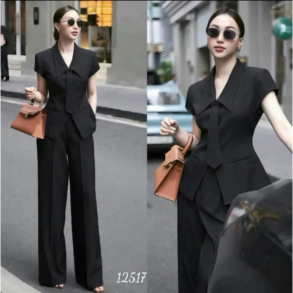 [NEW] Set bộ Nữ VEST Thắt CÀ VẠT Rời Quần Dài Sang Chảnh Nổi Bật