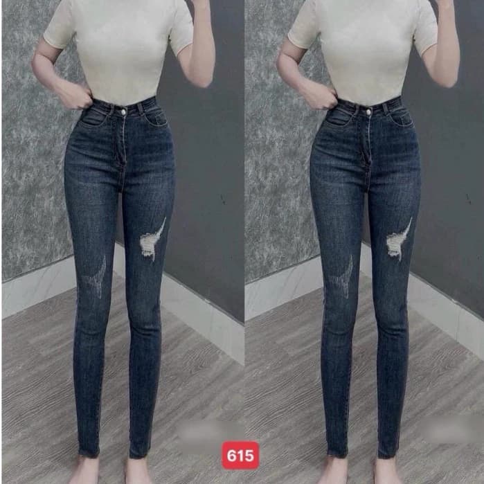 Quần jean nữ co giãn, quần bò lưng cao 9 tấc dáng ôm body cạp cao nhiều mẫu Bi_shop 173 ms702