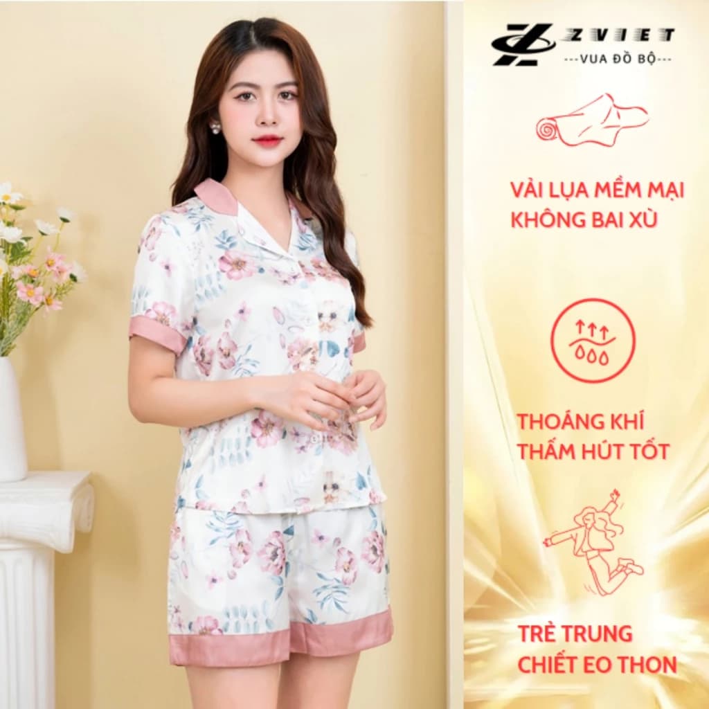 Bộ Pijama lụa latin Hàn cao cấp mềm mịn kiểu dáng nhẹ nhành thanh lịch trẻ trung ĐA22