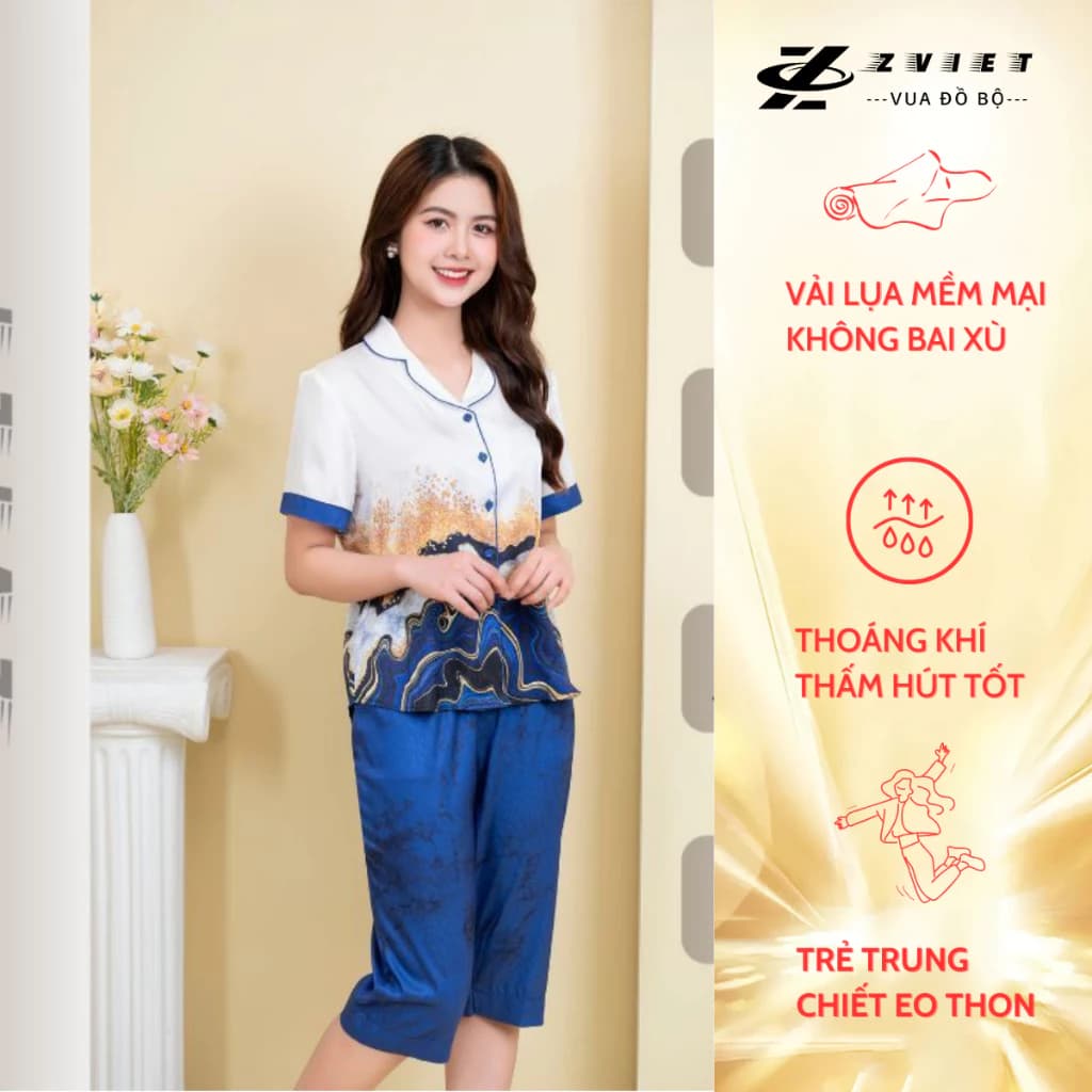 Bộ Pijama lụa latin Hàn cao cấp mềm mịn kiểu dáng nhẹ nhành thanh lịch trẻ trung LA7