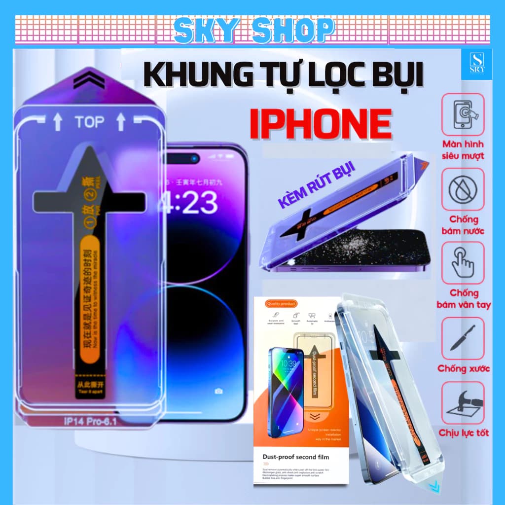 Kính cường lực chống nhìn trộm tự dán lọc bụi ESD iphone 17 ProMax 17 Air 16 ProMax 14 13 12 11 Pro Max Xs X Xr 15 Plus