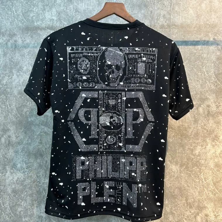 Áo thun PhiLip kim tuyến vảy sơn toàn thân chất liệu vải thun cotton poly co giãn_hadu1991