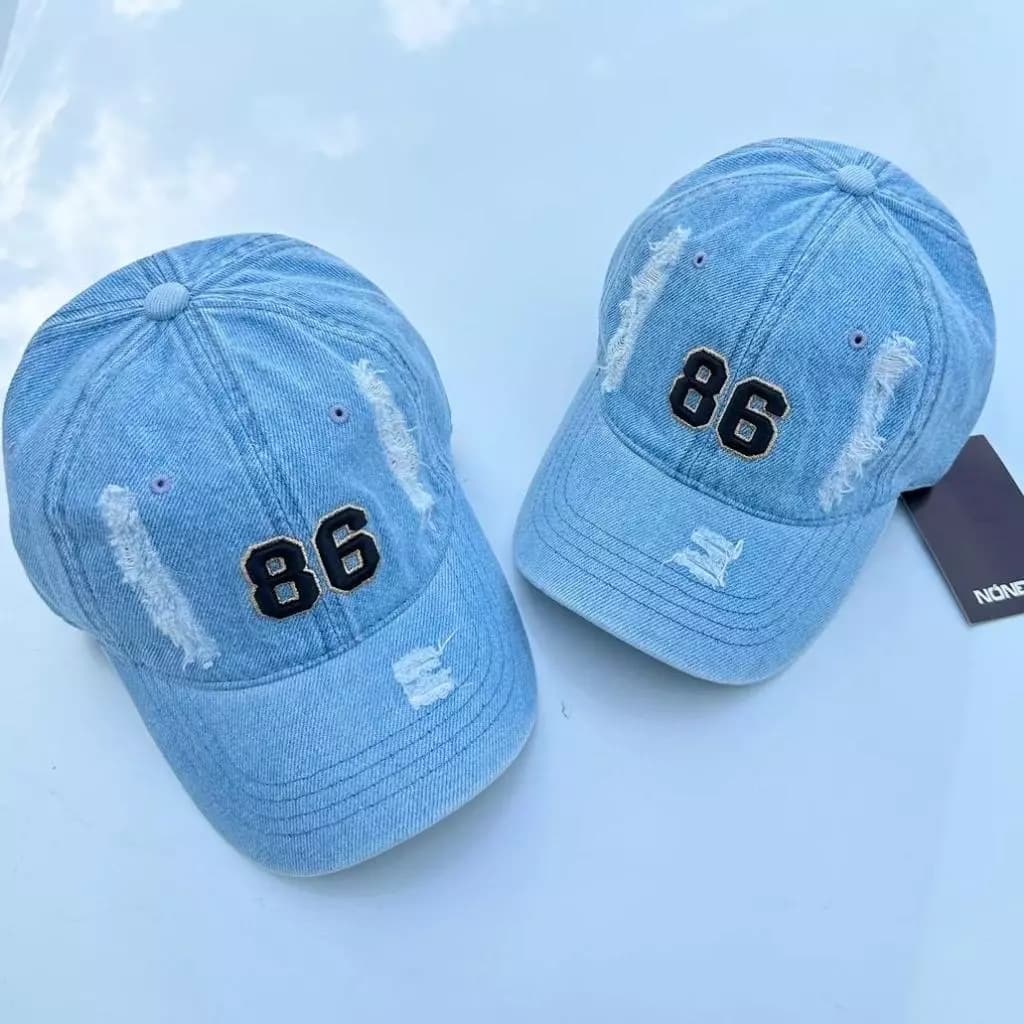 Nón kết jean cao cấp Korea thêu số từ 01=>99 mẫu mới 2027 , mũ thể thao phong cách trẻ trung , chống nắng free size