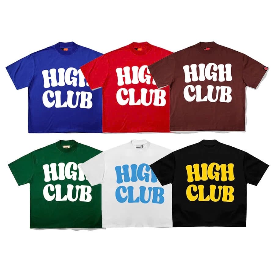 Áo thun BIGCLUB TEE - HIGHCLUB 6 màu XANH DƯƠNG/ĐỎ/NÂU/XANH LÁ /ĐEN/TRẮNG form Oversize