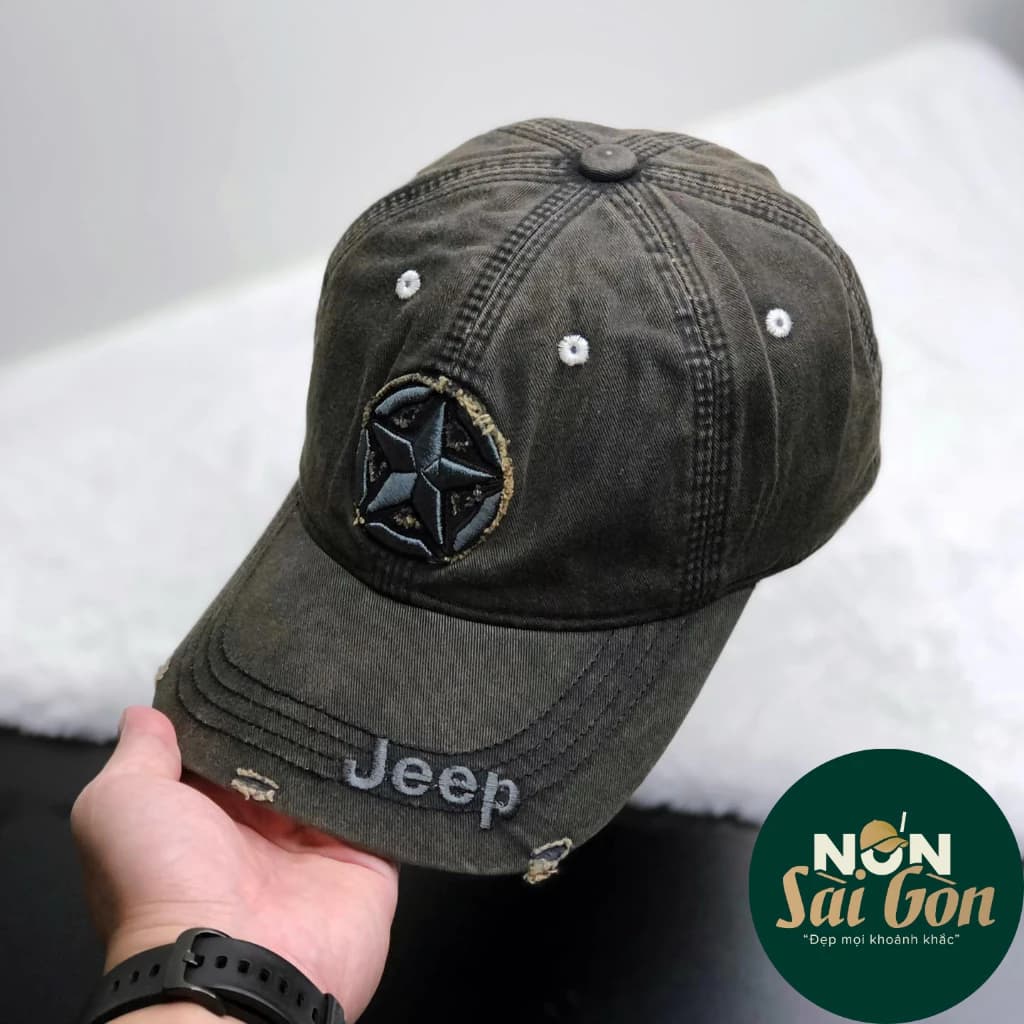 (Hàng VNXK) Nón kết, mũ lưỡi trai JEEP Cao cấp vải Kaki đẹp form chuẩn (Ảnh thật)