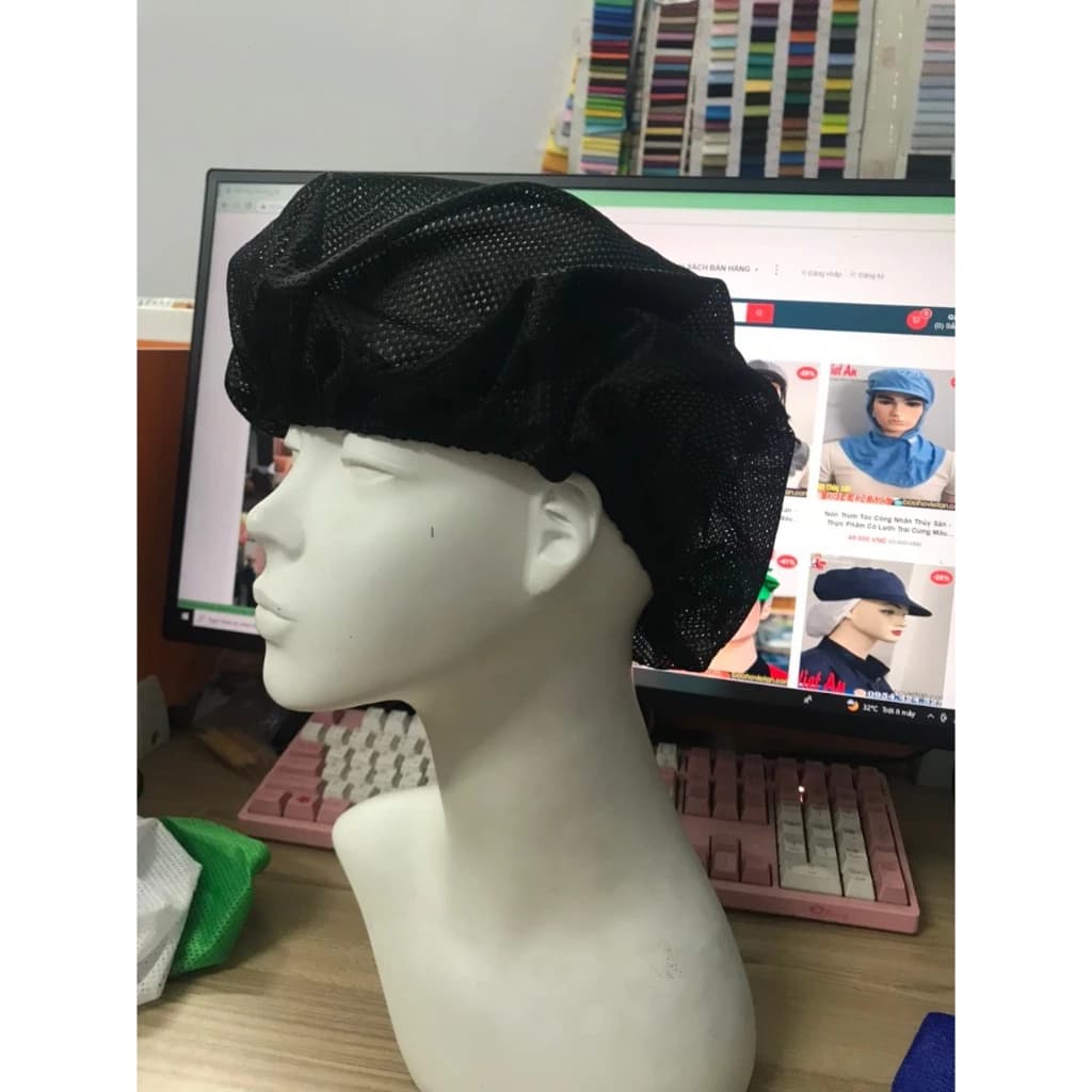 🍄[6 Màu] Nón Mũ Lưới Chùm Đầu Đầu Bếp, Y Sĩ, Hộ Lý, Bác Sĩ, Y Tá, Công Nhân Chống Bụi, Chống Mùi Gọn Gàng, Thoáng Mát
