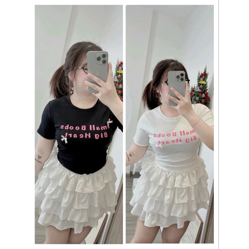 [Bigsize60_90kg] áo thun croptop smal