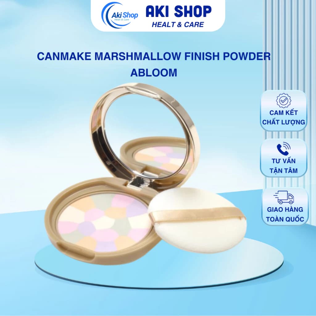 Phấn Phủ Đa Sắc Canmake Marshmallow Finish Powder Abloom Nâng Tông Kiềm Dầu Chỉnh Sắc Tố Da 4g