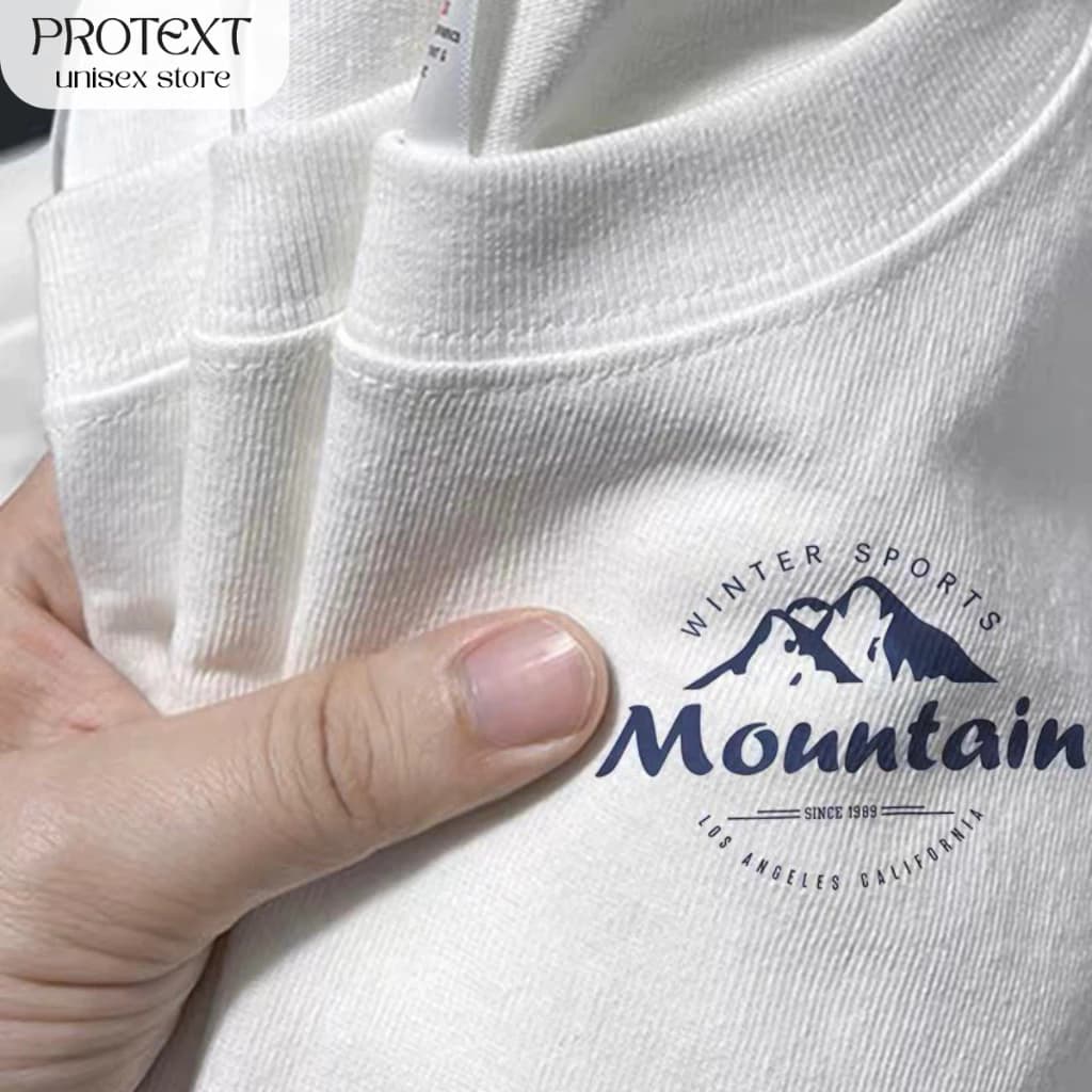 Áo Phông Form Rộng Unisex Mountain in Hình Ngọn Núi Chất Liệu Cotton Thoáng Mát Thương Hiệu PROTEX A3
