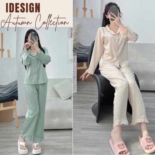Đồ bộ Pijama nữ ngủ dài tay chất lụa cao cấp có đủ size mẫu mã đa dạng