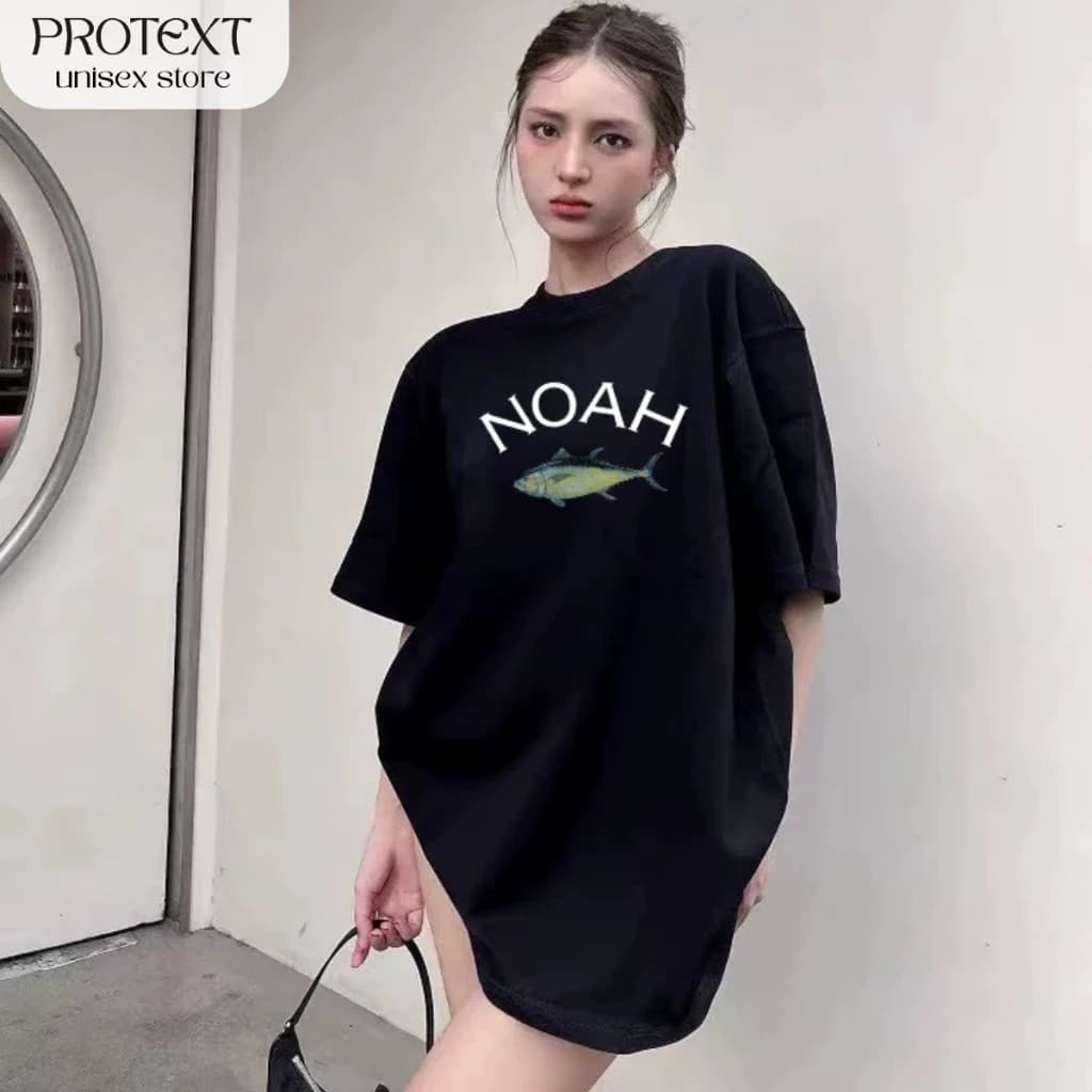 Áo Phông Form Rộng Cotton Cao Cấp in chữ NOAH  Kiểu Dáng Unisex Thương Hiệu Protex