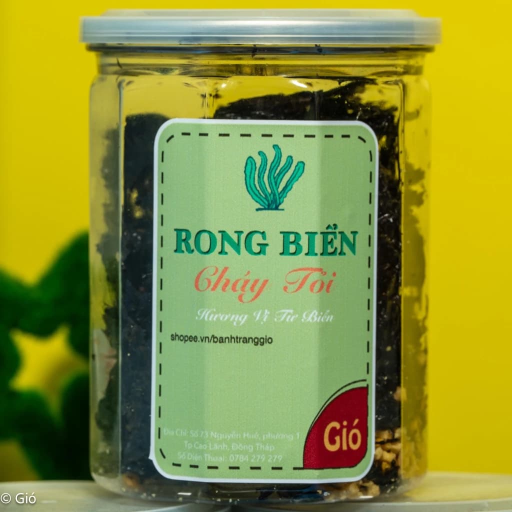 Rong Biển Cháy Tỏi Đặc Biệt - Rong Biển Sấy Khô, Tỏi Phi, Gia Vị Siêu Cuốn - Bánh Tráng Gió