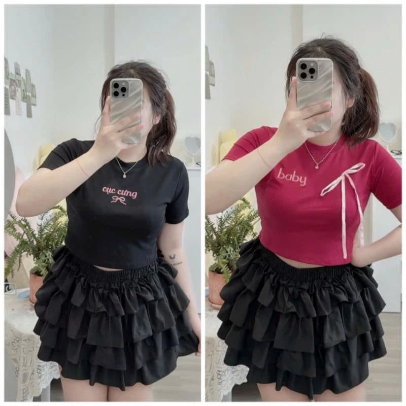 [ Bigsize 60_90kg] Áo thun croptop mới A1