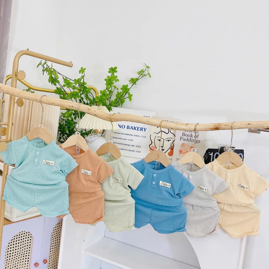 C2 - Com bo 3 tặng 1 bộ cộc ay bé trai bộ cộc tay bé gái chất liệu tăm lạnh  7-15kg